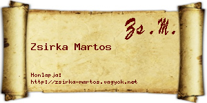 Zsirka Martos névjegykártya